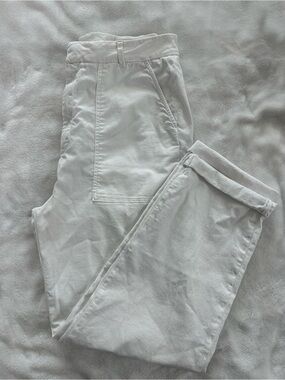 Reiko Aimy Organic Cotton High-Rise Trousers White SZ 32/14 Utility Lightweight